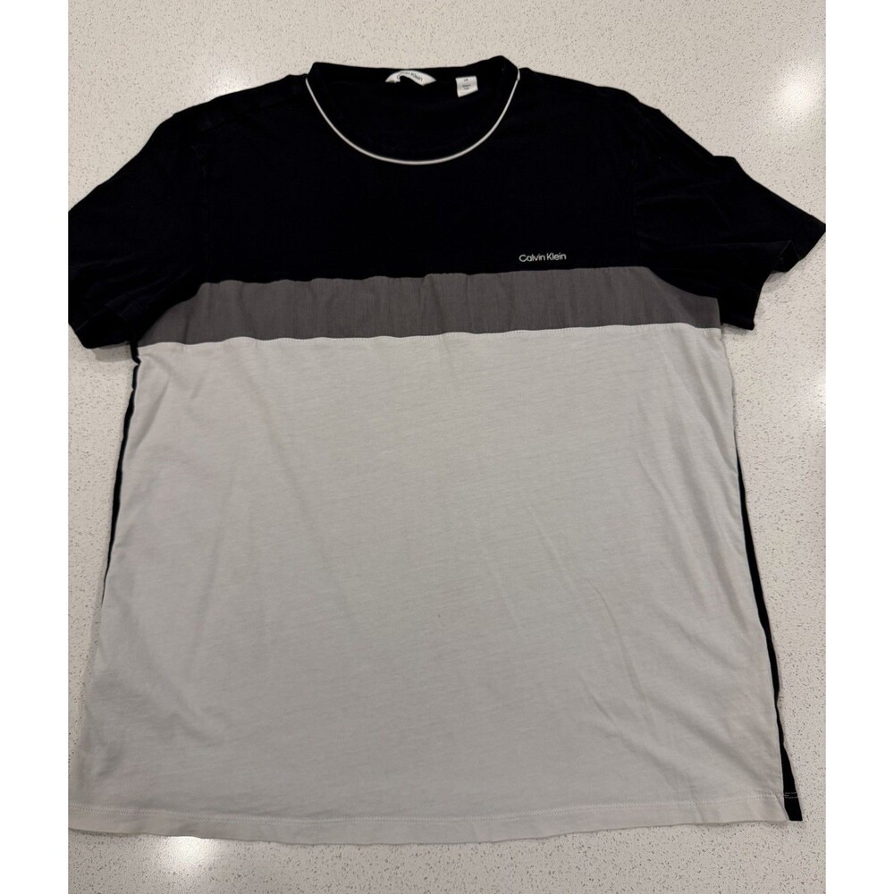 Calvin Klein Men's Cotton Multi-Color T Shirt Size Large Black/Grey/White